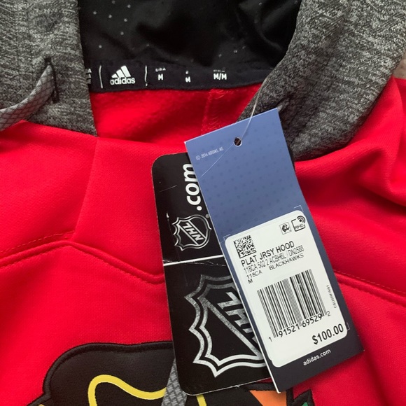 Chicago Blackhawks Adidas Platinum Hoodie Sz M - Picture 5 of 6